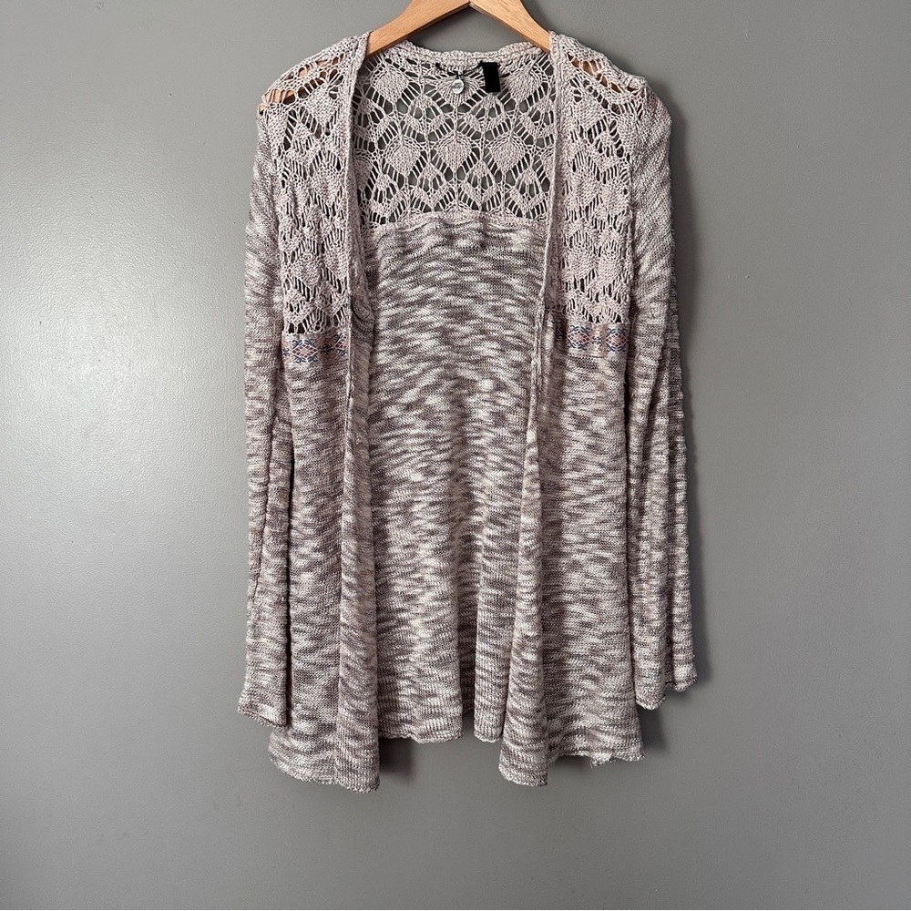BKE Boho loose knit open cardigan